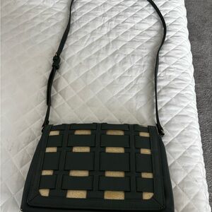 A New Day blue and ivory Woven Crossbody Bag